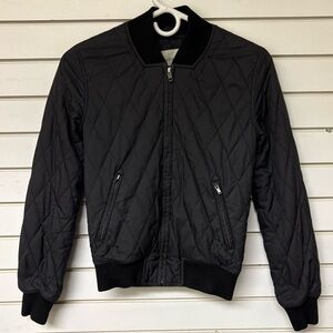 Wilfred Free Black Quilted Bomber Jacket Aritzia Japanese Fabric Women’s XXS